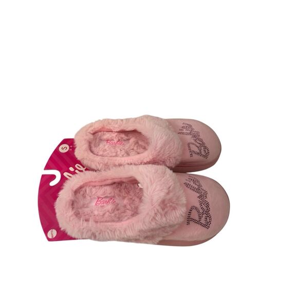 Mattel Barbie pink bling memory foam slippers small 5/6 indoor/outdoor shoes new - Picture 1 of 7